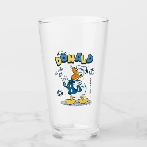 Donald Duck  Oh Boy Oh Boy Lucky Duck Glass