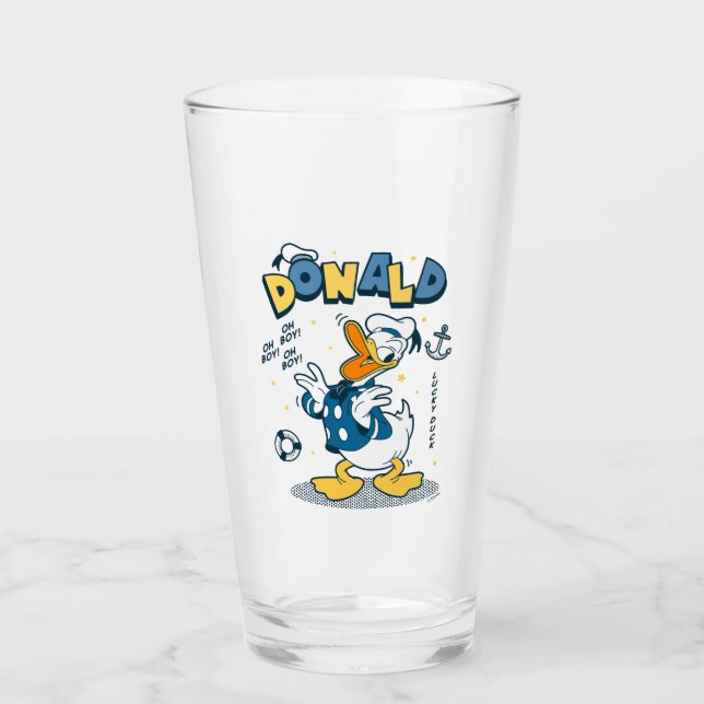 Donald Duck | Oh Boy! Oh Boy! Lucky Duck Glass (Front)