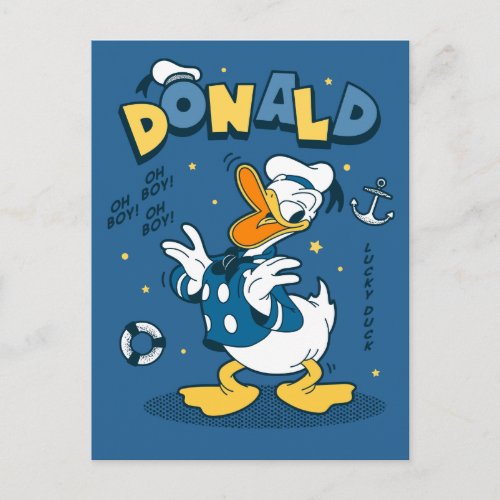 Donald Duck  Oh Boy Oh Boy Lucky Duck Postcard