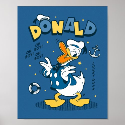 Donald Duck  Oh Boy Oh Boy Lucky Duck Poster