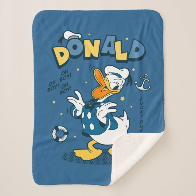 Donald Duck | Oh Boy! Oh Boy! Lucky Duck Sherpa Blanket (Front)