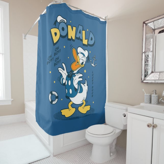Donald Duck | Oh Boy! Oh Boy! Lucky Duck Shower Curtain (In Situ)