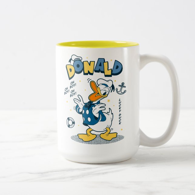 Donald Duck | Oh Boy! Oh Boy! Lucky Duck Two-Tone Coffee Mug (Right)