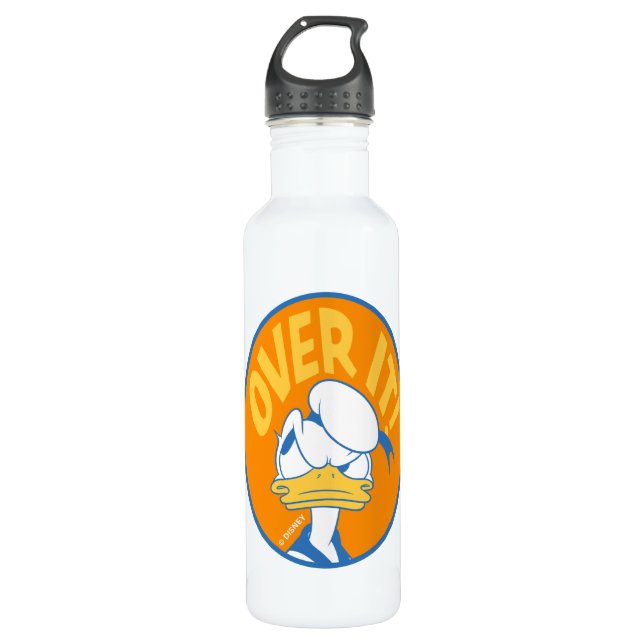 Donald Duck Over It! Stainless Steel Water Bottle (Front)