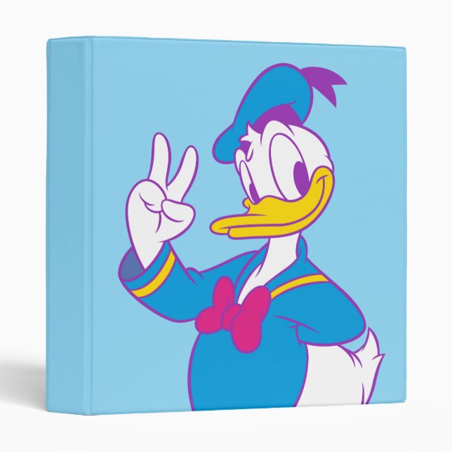 Donald Duck Peace Sign 3 Ring Binder (Front/Spine)