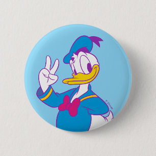 Donald Duck Peace Sign Button