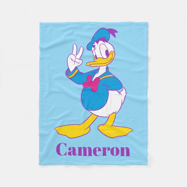 Donald Duck Peace Sign Fleece Blanket (Front)