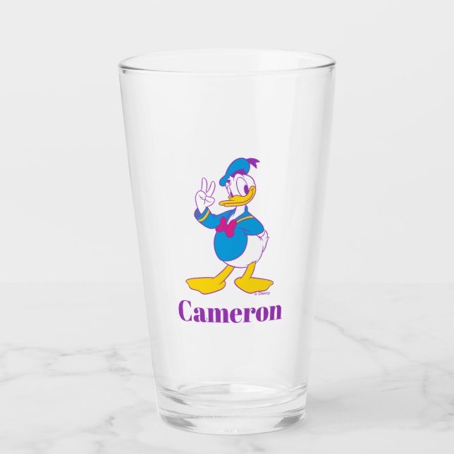 Donald Duck Peace Sign Glass (Front)