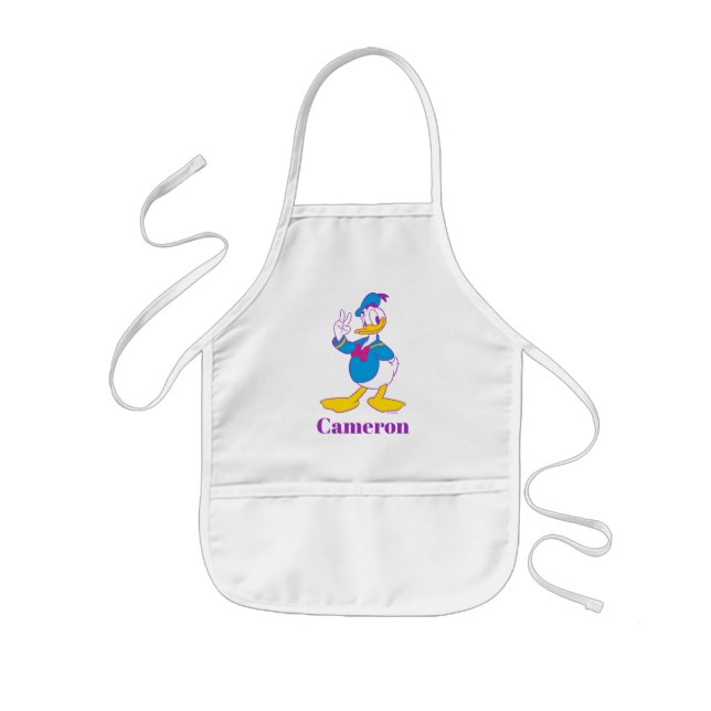 Donald Duck Peace Sign Kids' Apron (Front)