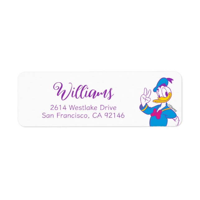 Donald Duck Peace Sign Label (Front)