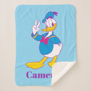 Donald Duck Peace Sign Sherpa Blanket