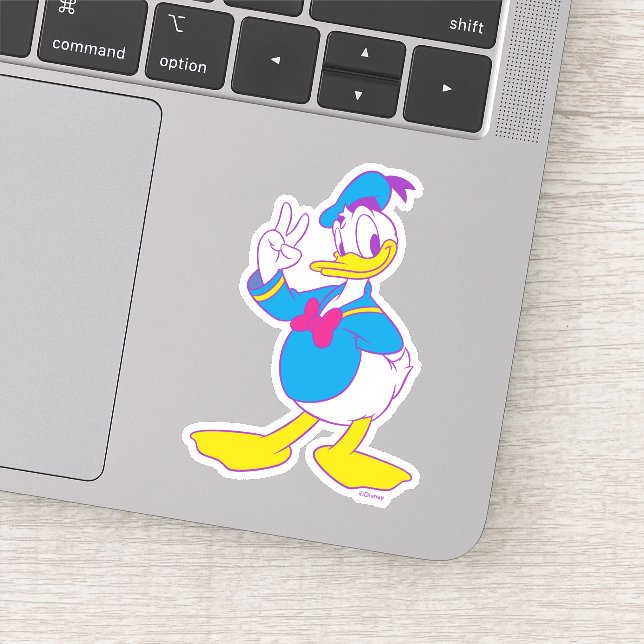 Donald Duck Peace Sign Sticker (Detail)