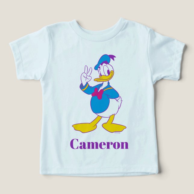 Donald Duck Peace Sign Toddler T-shirt (Design Front)