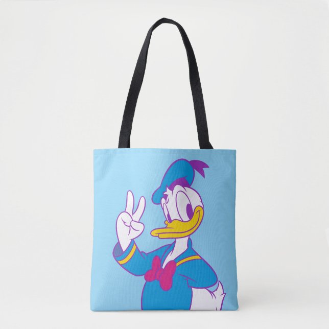 Donald Duck Peace Sign Tote Bag (Front)