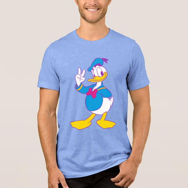 Donald Duck Peace Sign Tri-Blend Shirt (Front)