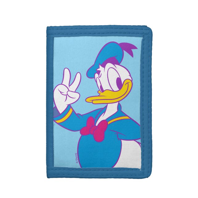 Donald Duck Peace Sign Trifold Wallet (Front Vertical)