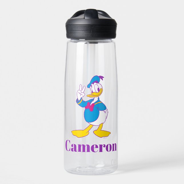 Donald Duck Peace Sign Water Bottle (Front)