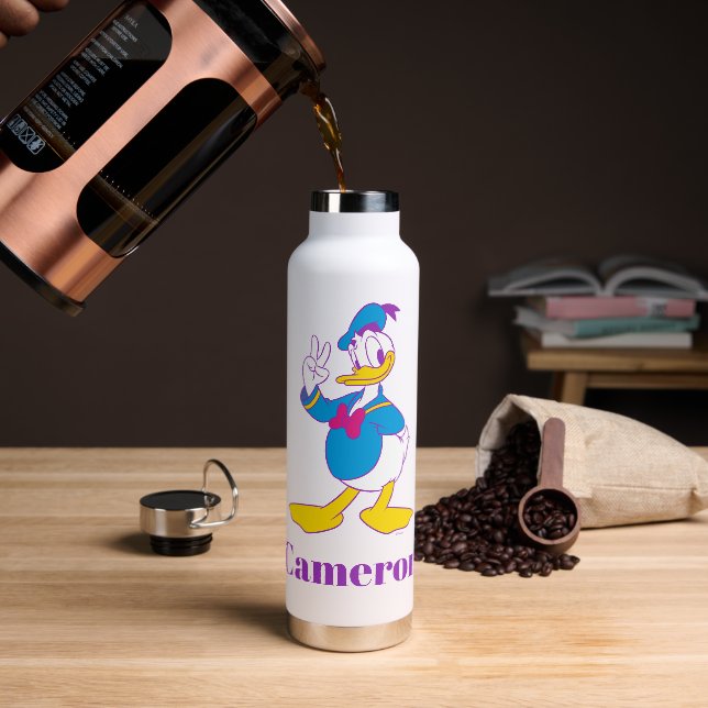 Donald Duck Peace Sign Water Bottle (Coffee)