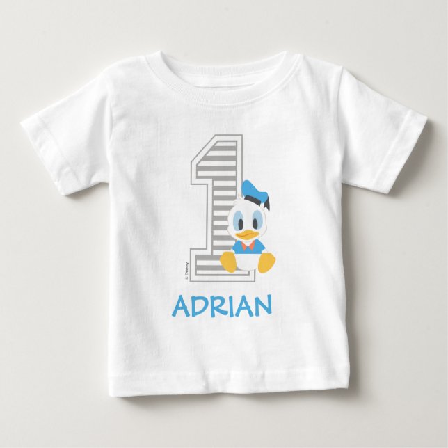 Donald Duck | Personalized First Birthday Baby T-Shirt (Front)