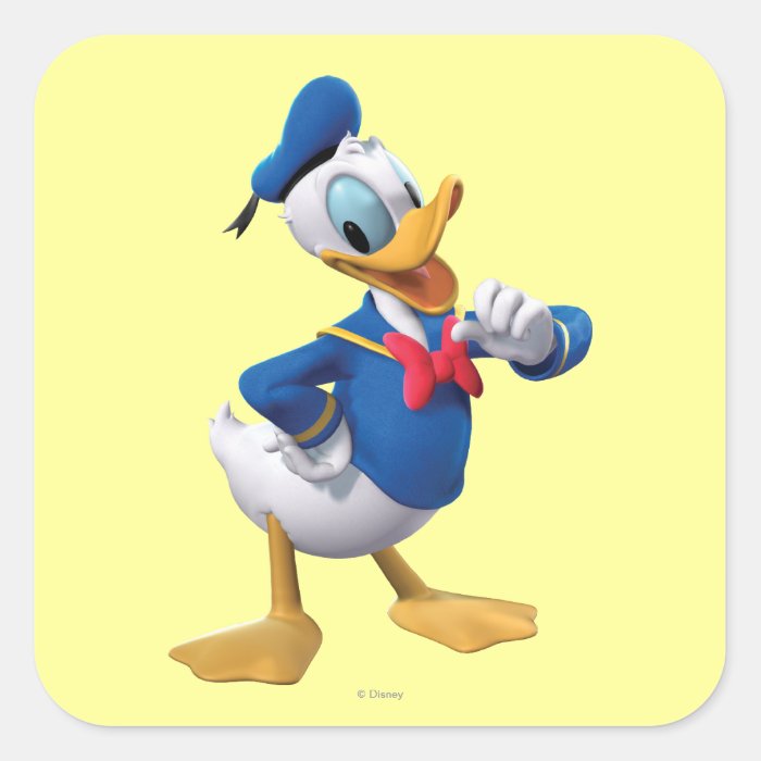 Donald Duck Pose 3 Square Stickers