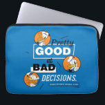 Donald Duck Pretty Good at Bad Decisions Laptop Sleeve<br><div class="desc">Embrace your inner troublemaker with this witty and high-energy statement design! Featuring a mix of bold, modern typography and three expressive Donald Duck character cameos, this graphic perfectly captures the chaotic charm of a beloved icon. With the hilarious statement "Pretty Good at Bad Decisions, " it’s a brilliant nod to...</div>