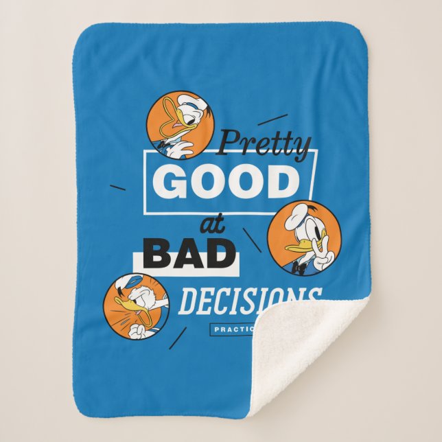 Donald Duck Pretty Good at Bad Decisions Sherpa Blanket (Front)