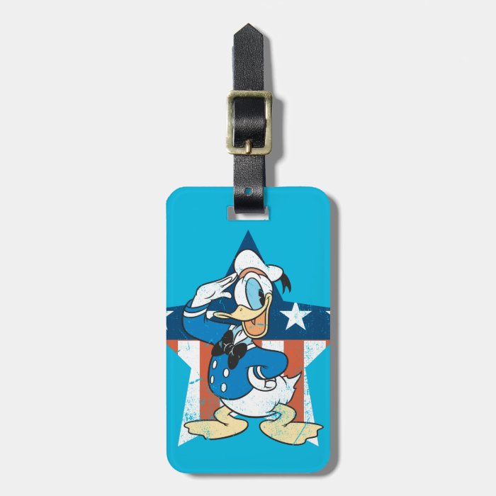 Donald Duck | Salute with Patriotic Star Bag Tag | Zazzle