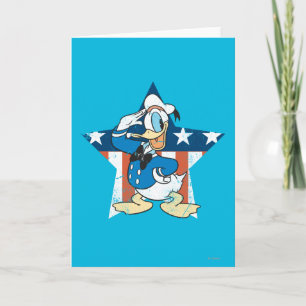 Donald Duck Salute with Patriotic Star Card