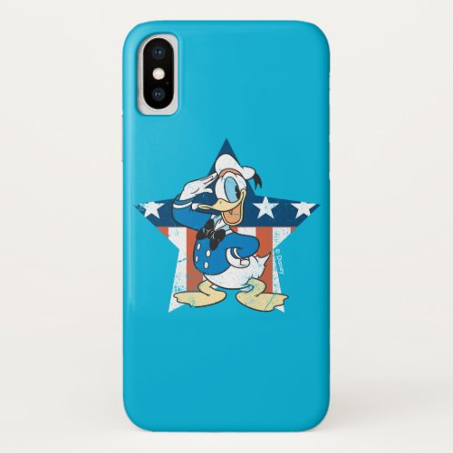 Donald Duck  Salute with Patriotic Star iPhone X Case