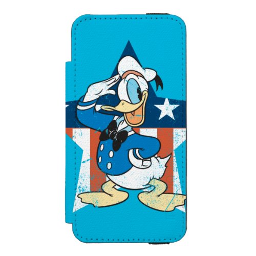 Donald Duck  Salute with Patriotic Star iPhone SE55s Wallet Case