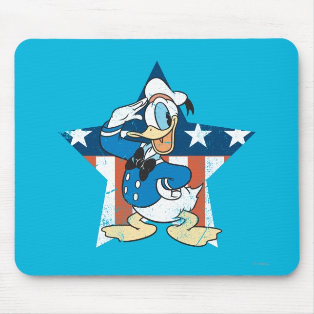 Donald Duck | Salute with Patriotic Star Mouse Pad (Front)