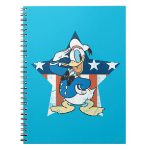 Donald Duck Salute with Patriotic Star Notebook