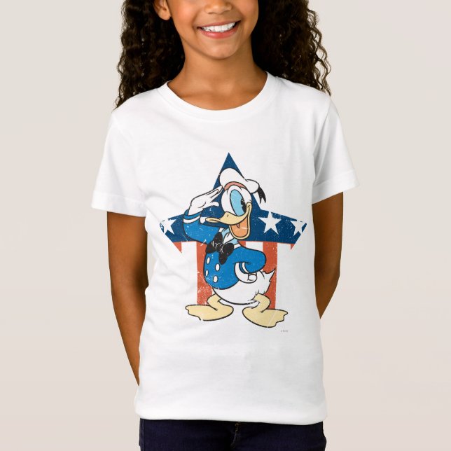 Donald Duck | Salute with Patriotic Star T-Shirt (Front)