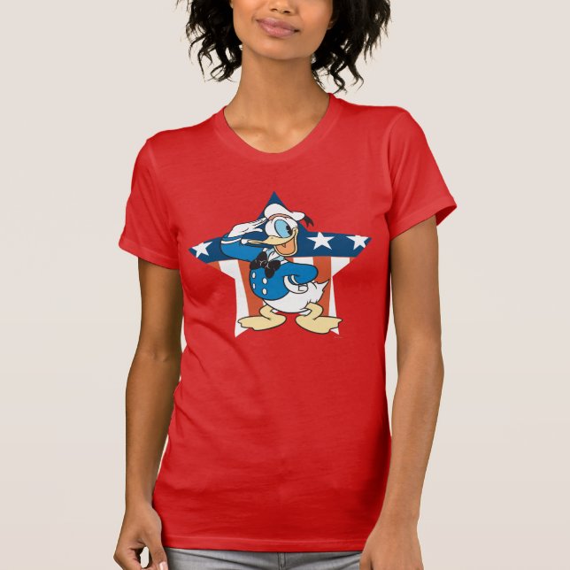 Donald Duck | Salute with Patriotic Star T-Shirt (Front)