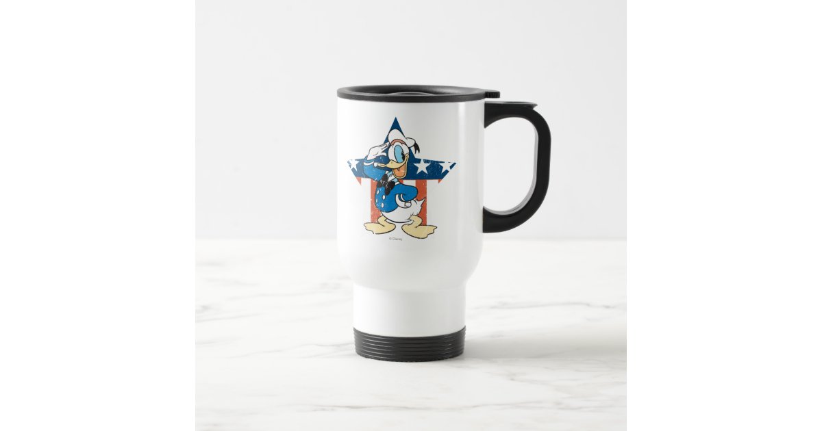 Donald Duck, Salute with Patriotic Star Travel Mug