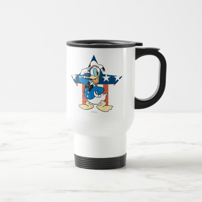 Donald Duck | Salute with Patriotic Star Travel Mug (Right)
