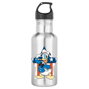Donald Duck   Salute with Patriotic Star Water Bottle