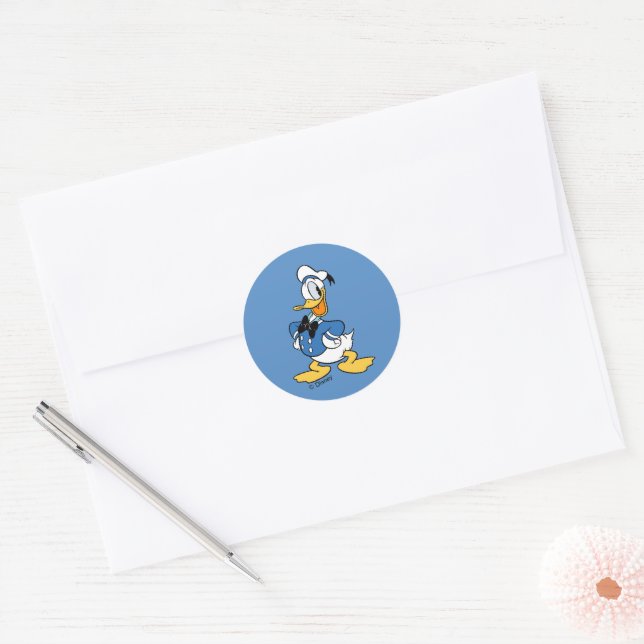 Donald Duck Smile Classic Round Sticker (Envelope)