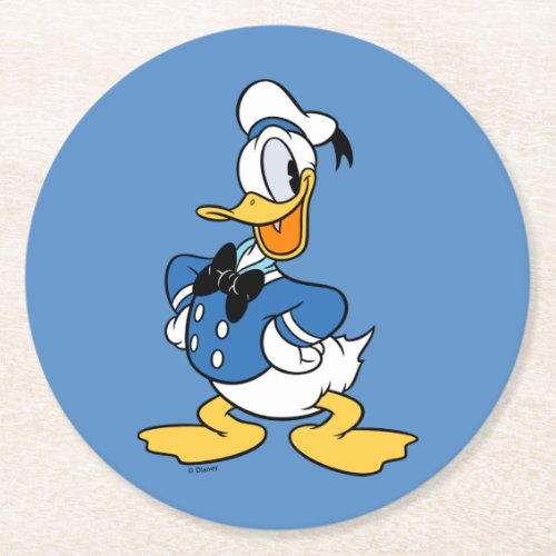 Donald Duck Smile Round Paper Coaster