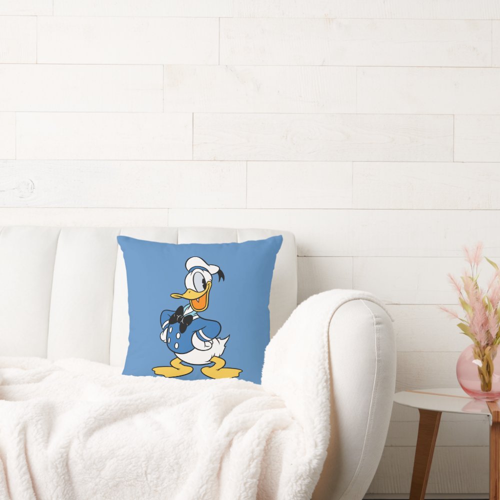 Discover Donald Duck Smile Disney Throw Pillow, Disney Fan Gift, Disney Decor