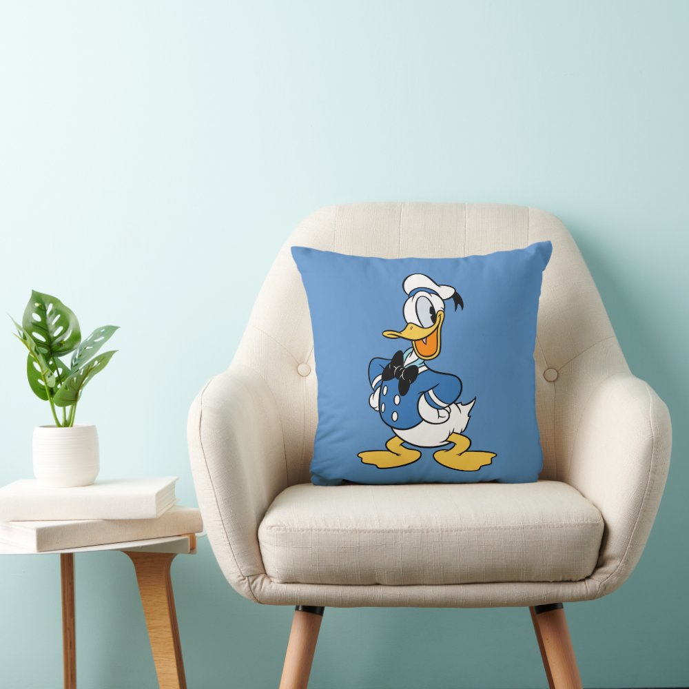 Disover Donald Duck Smile Disney Throw Pillow, Disney Fan Gift, Disney Decor