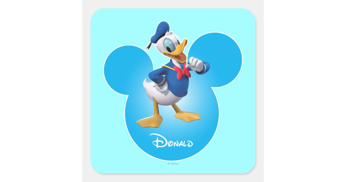 Donald Duck Square Sticker | Zazzle