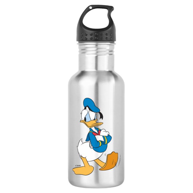 Donald Duck | Standing Arms Crossed Stainless Steel Water Bottle (Front)