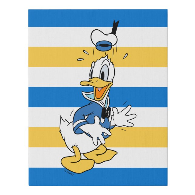 Donald Duck Surprise Faux Canvas Print (Front)