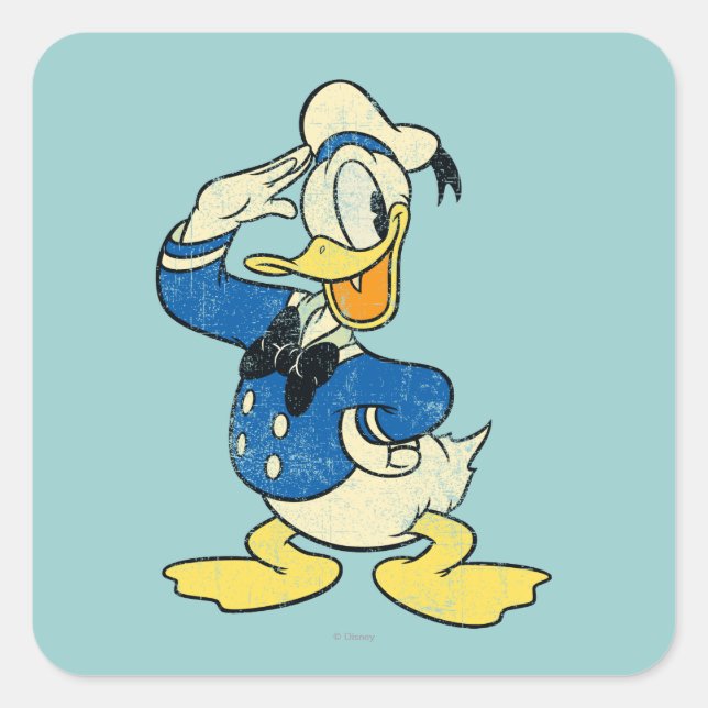 Donald Duck | Vintage Square Sticker (Front)