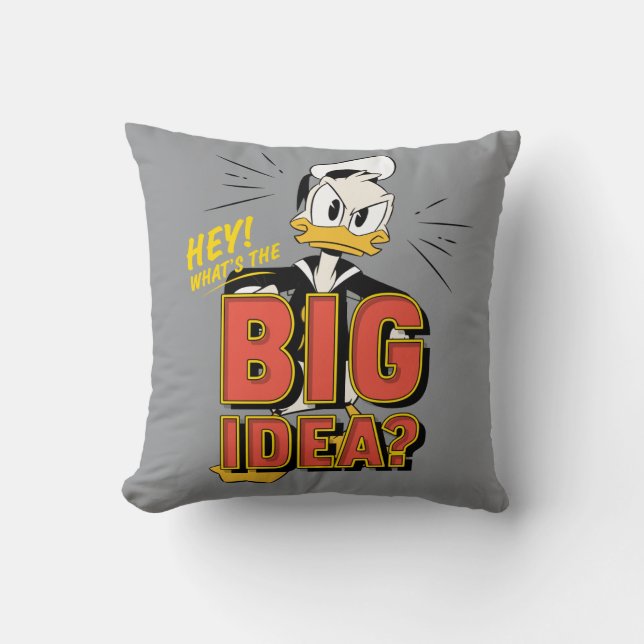 Donald Duck | What's The Big Idea? Throw Pillow (Front)