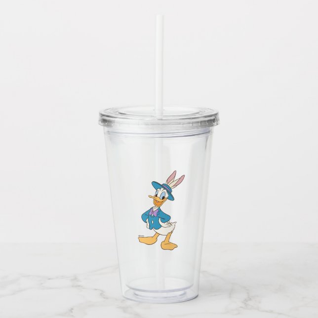 Donald Duck with Easter Bunny Ears Acrylic Tumbler (Front)