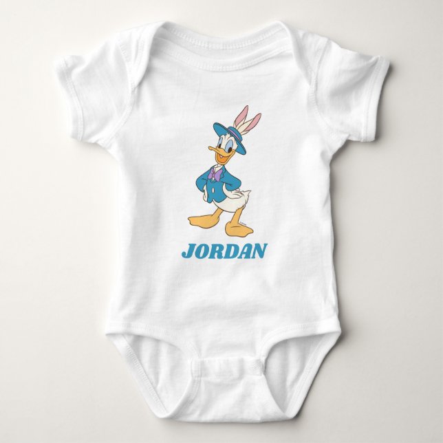 Donald Duck with Easter Bunny Ears Baby Bodysuit (Front)