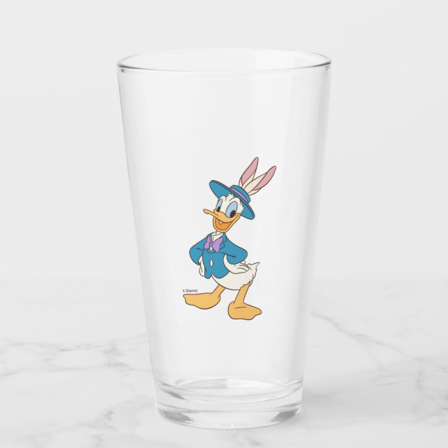 Donald Duck with Easter Bunny Ears Glass (Front)