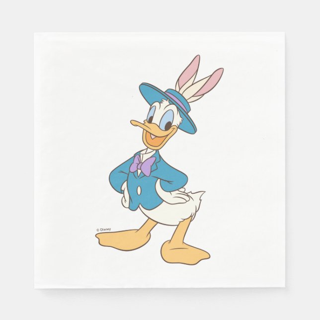 Donald Duck with Easter Bunny Ears Napkins (Front)
